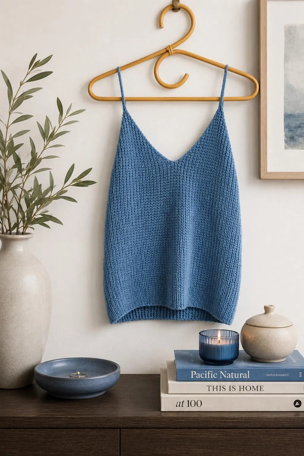 camisole knitting pattern vneck tank top easy knit pattern Bluebell Camisole