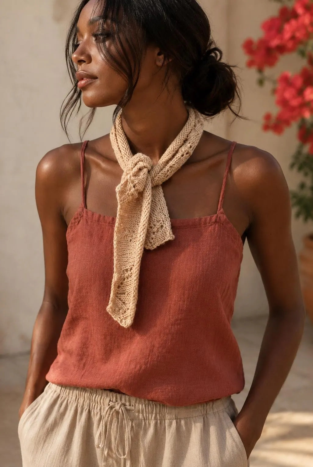 small knit scarf easy knitting pattern Bay Scarf