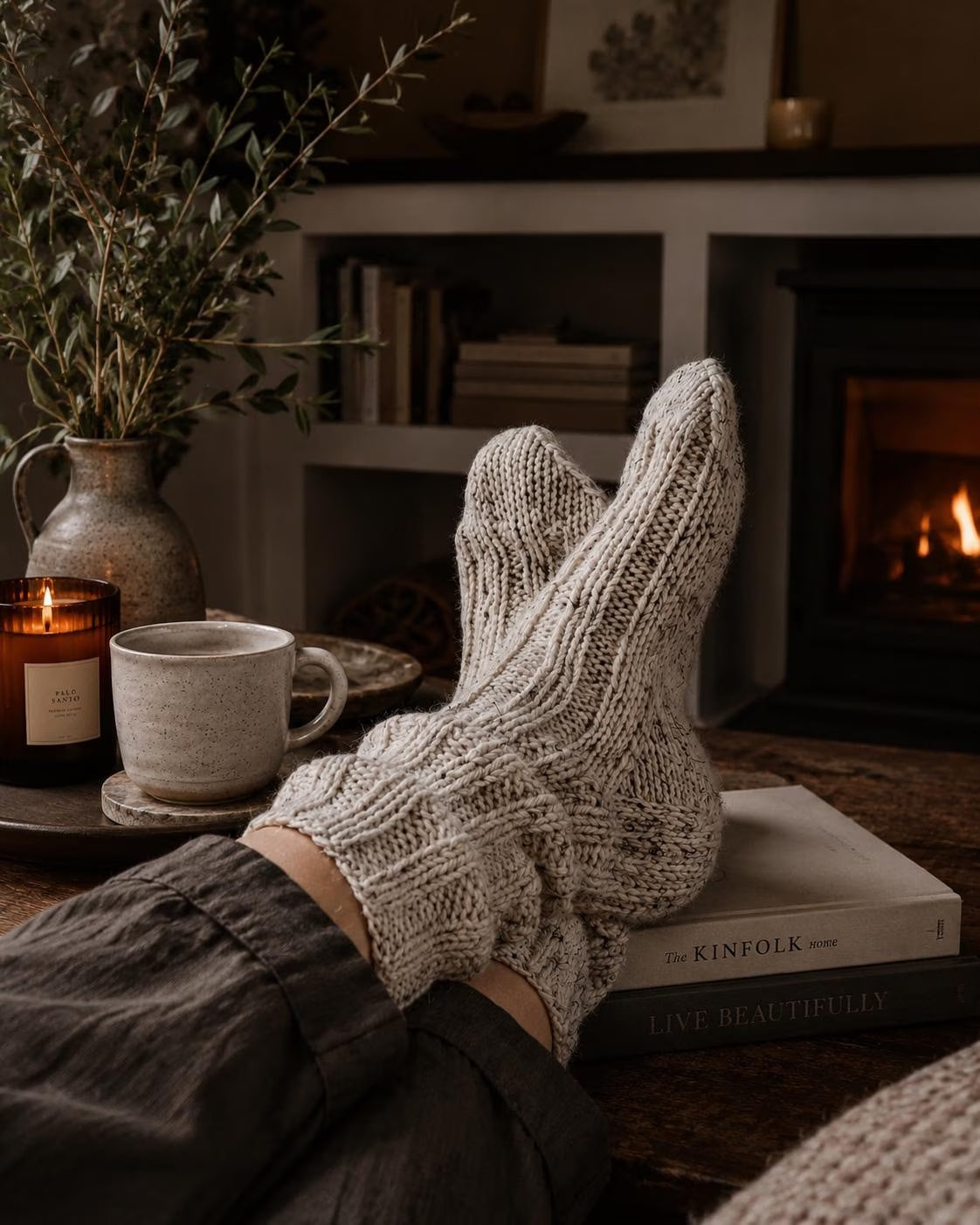 chunky knit socks easy knitting pattern beginner winter socks ribbed House Socks