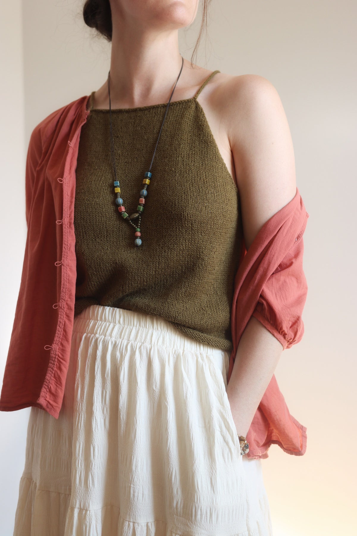 Loft Camisole knit tank top pattern, easy knit camisole by Darling Jadore