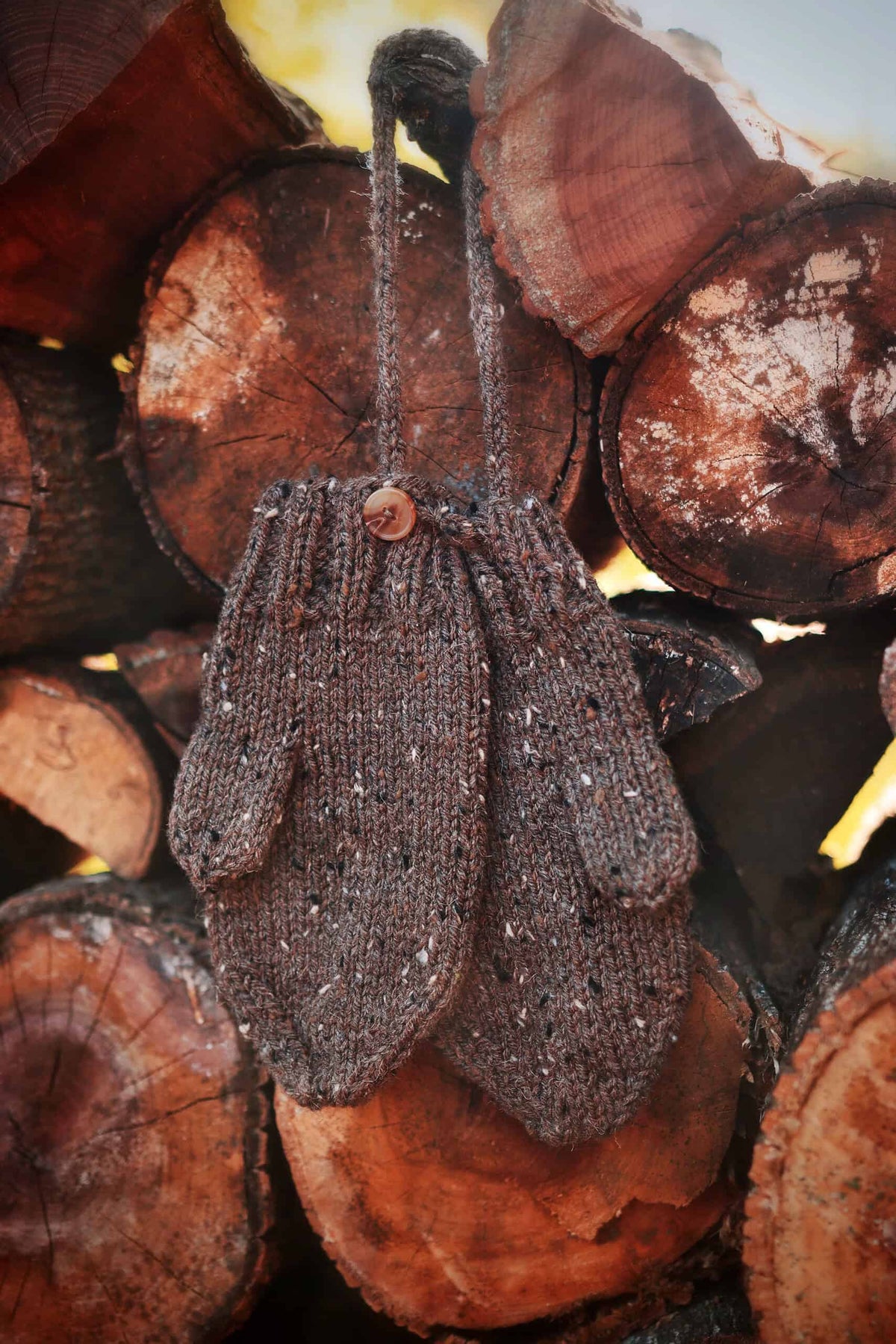 Cozy knit mittens pattern in plush worsted weight yarn for cold weather