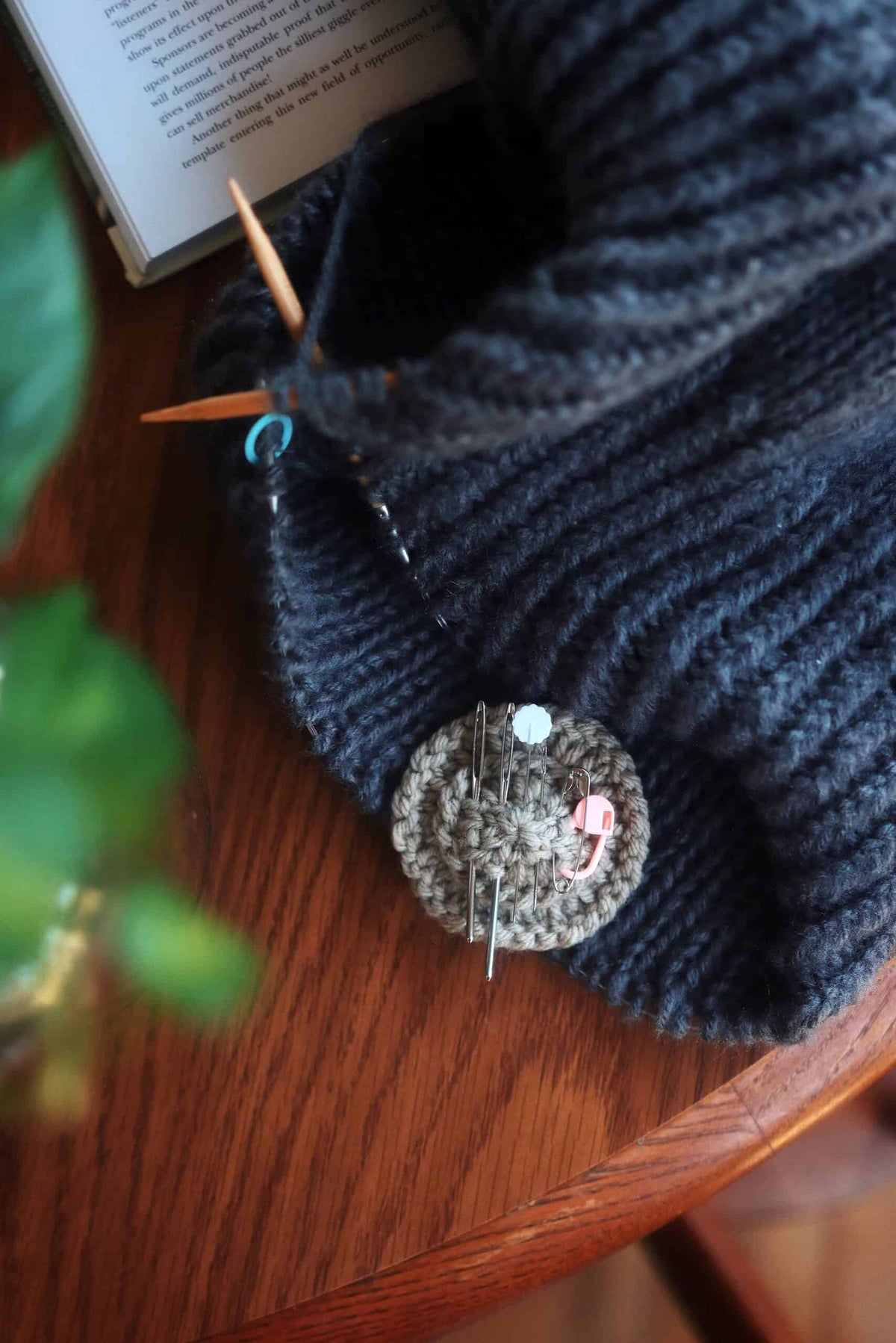 Pincushion knitting pattern by Darling Jadore with elegant minimalist design