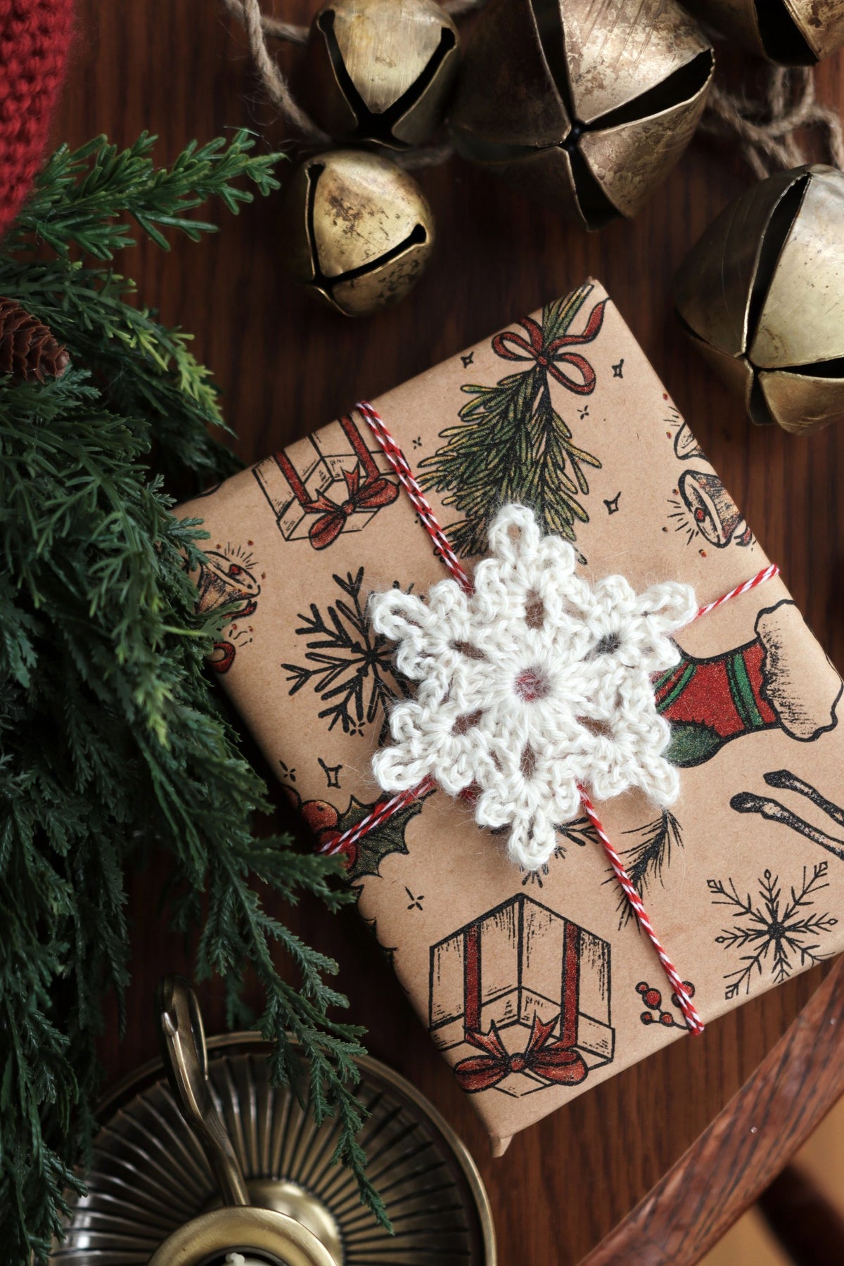 Delicate white crocheted snowflake ornament with intricate lace pattern - holiday crochet decoration by Darling Jadore