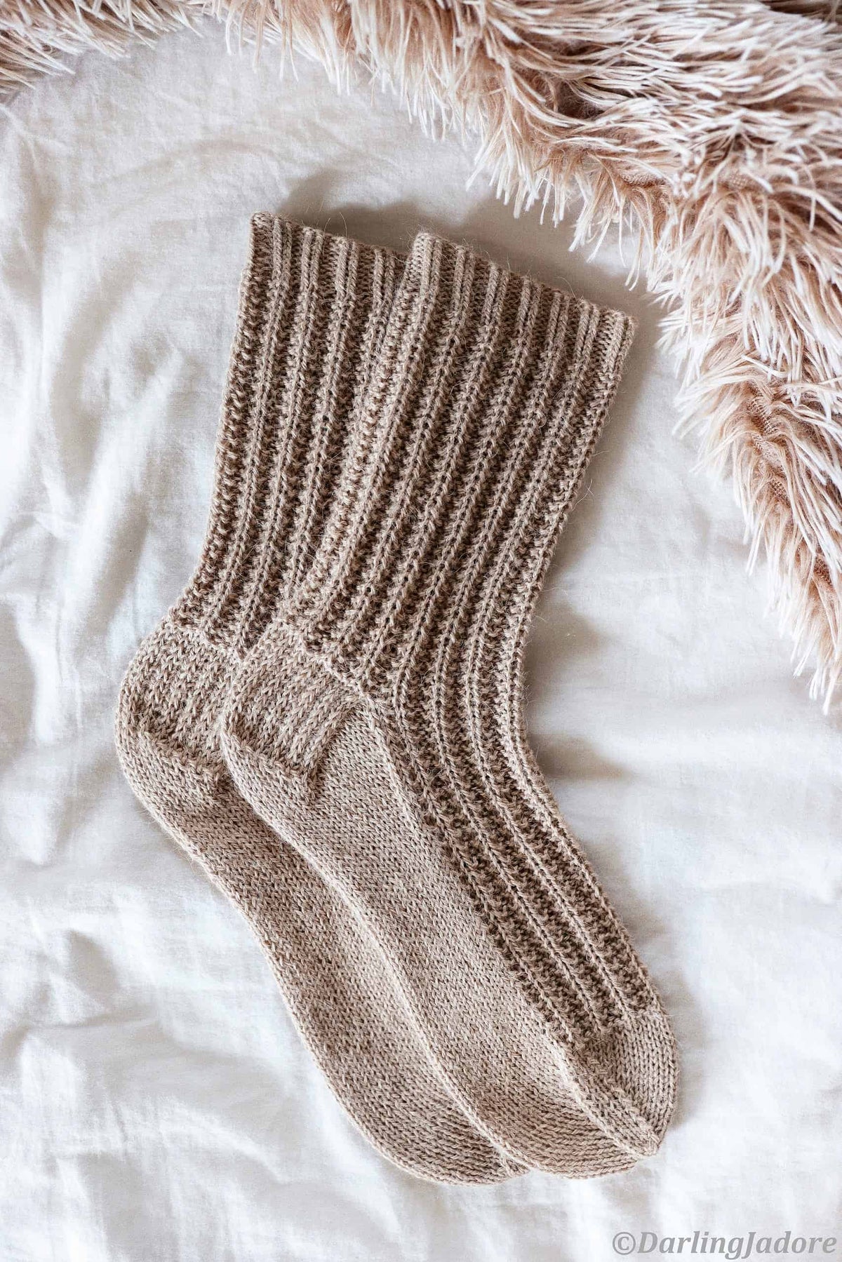 Beginner friendly top down socks knitting pattern - The Chalet Socks