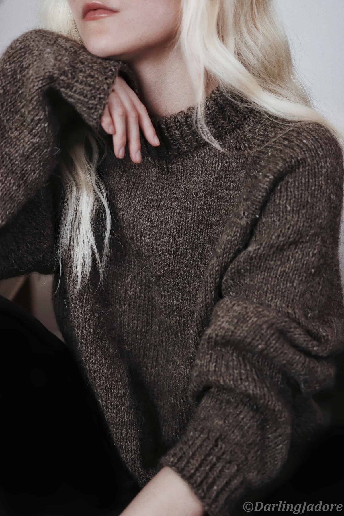 Classic pullover sweater knitting pattern with stockinette stitch body