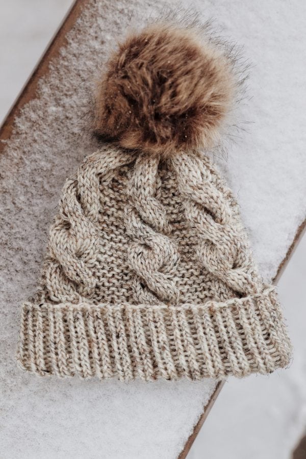 Cable Knit Beanie Knitting Pattern by Darling Jadore | The Timber Beanie
