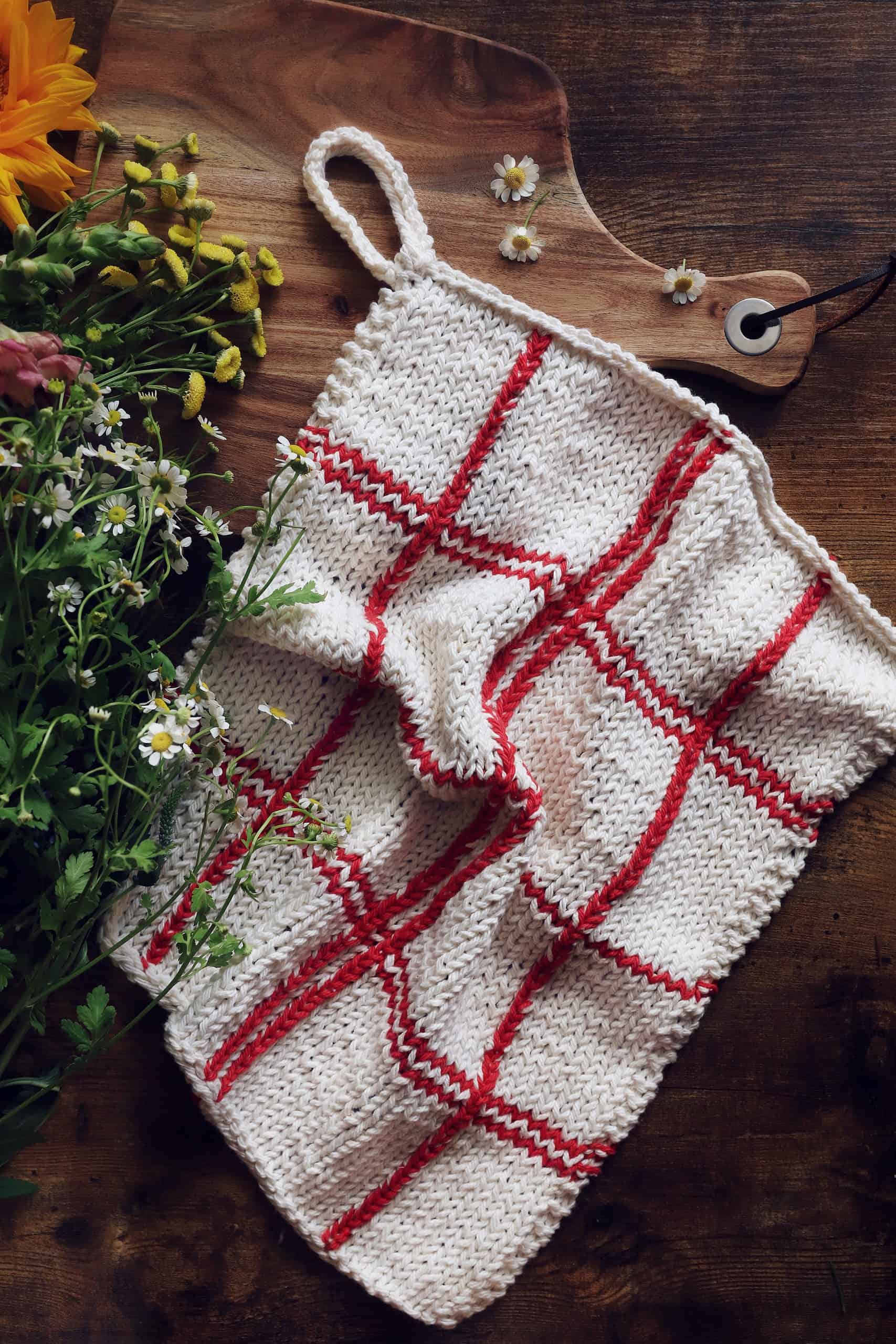 The Plaid Hand Towel Knitting Pattern