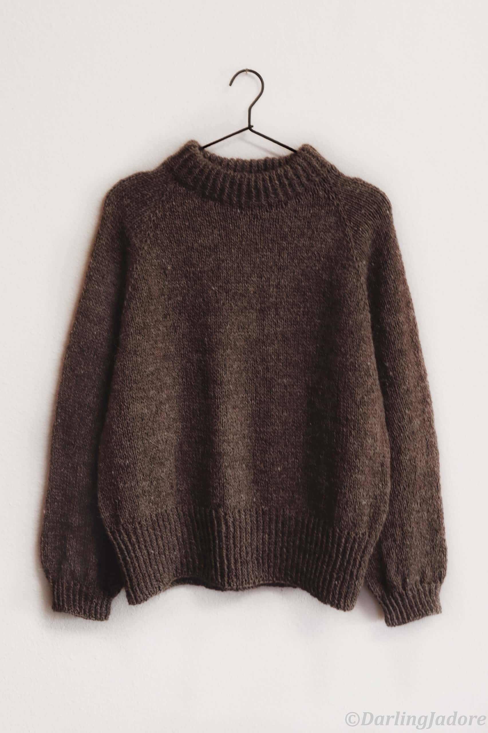 Sweater Knitting Pattern, Easy Pullover Darling Jadore Weekend Sweater