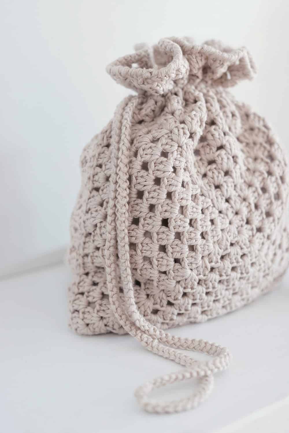 Drawstring Reticule Bag Crochet Pattern, Darling Jadore Regency Purse