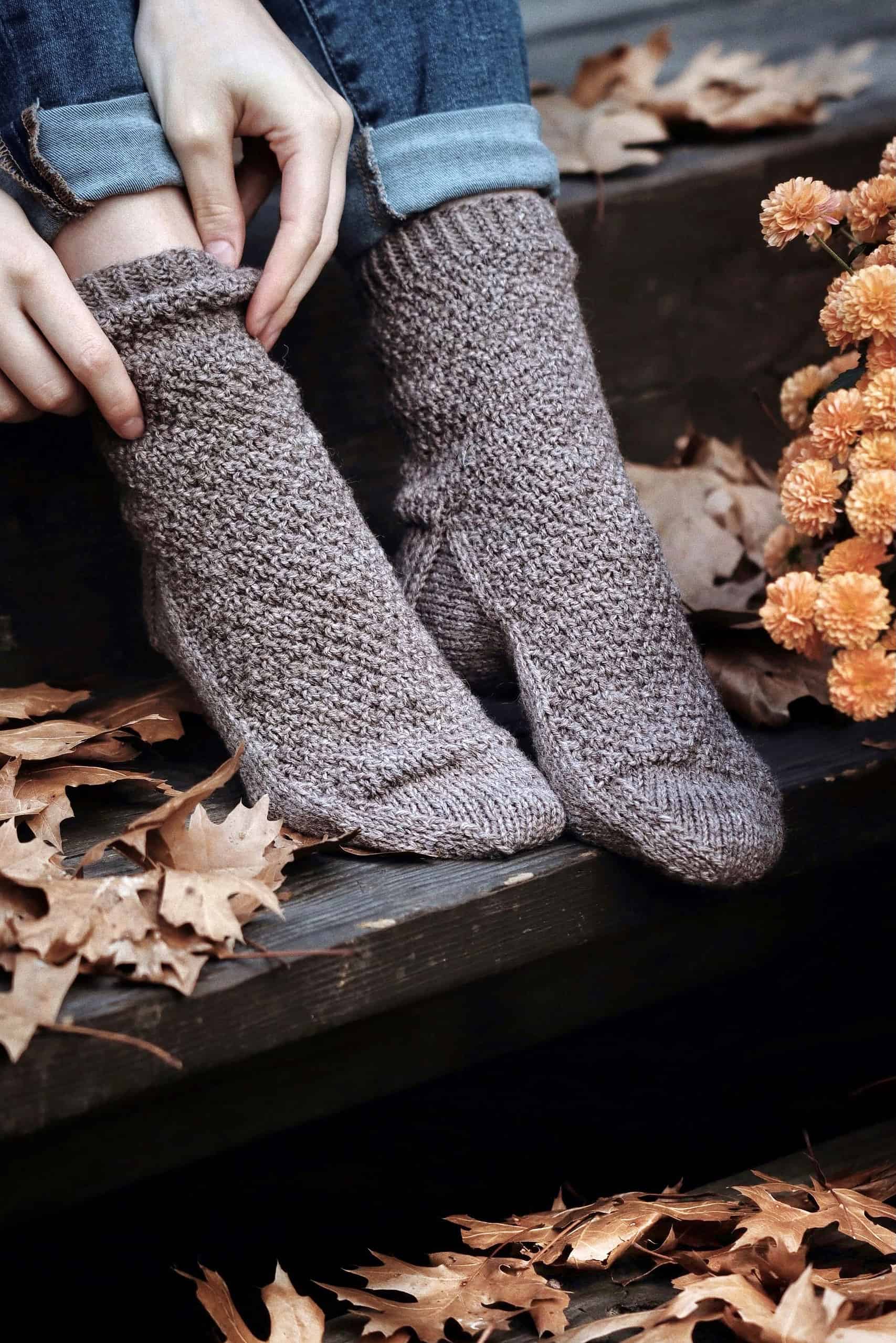 Cobblestone Socks Knitting Pattern - Darling Jadore Knit Boot Socks Pattern