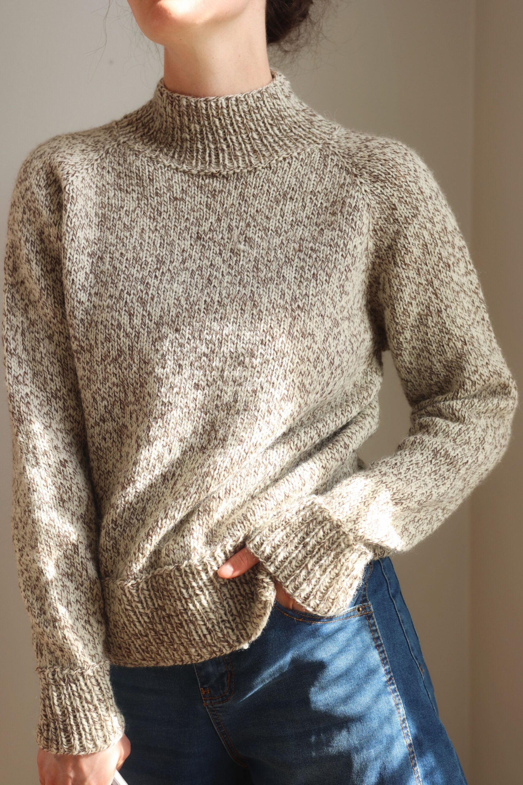 Classic Sweater Knitting Pattern Basic Raglan Turtleneck - Darling Jadore