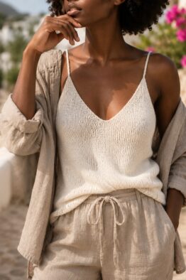 camisole knitting pattern vneck tank top easy knit pattern Classic Camisole