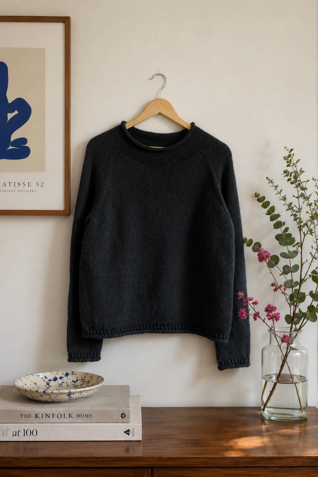 raglan sweater knitting pattern rolled neck Echo