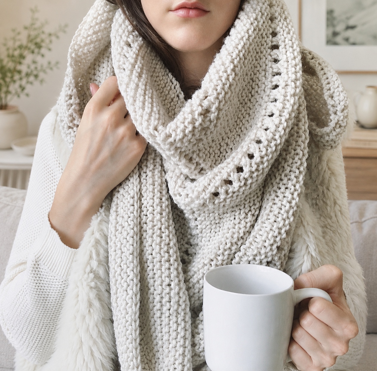 triangle scarf shawl knitting pattern darling jadore big cozy