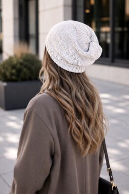knit slouchy hat slouch beanie Fleur Beanie knitting pattern