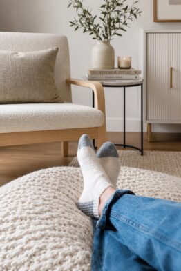 ankle socks two tone retro easy knitting pattern knit socks women Lounge Socks