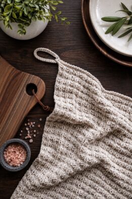 tea towel knittgin pattern modern farmhouse knit decor knit kitchen towel hand towel Sunlit Tea Towel