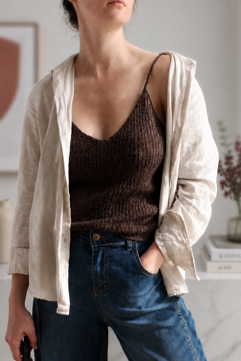 knit cami tank top pattern Chocolate Camisole knitting pattern