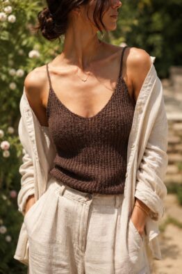 knit cami tank top pattern Chocolate Camisole knitting pattern