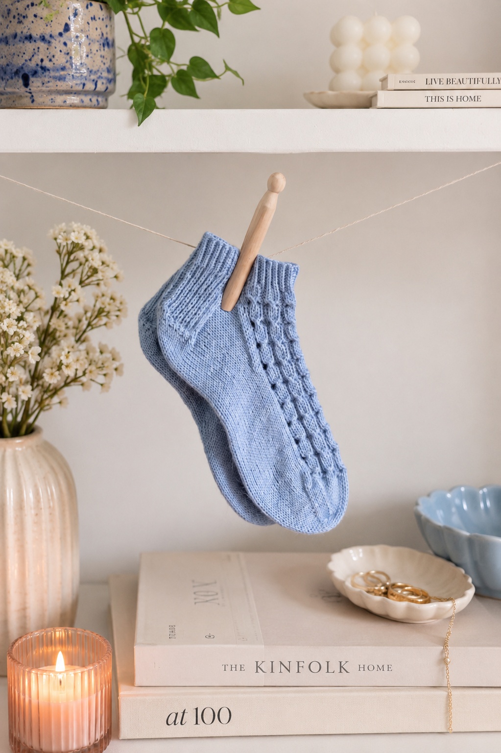 blue lace ankle socks knitting pattern darling jadore