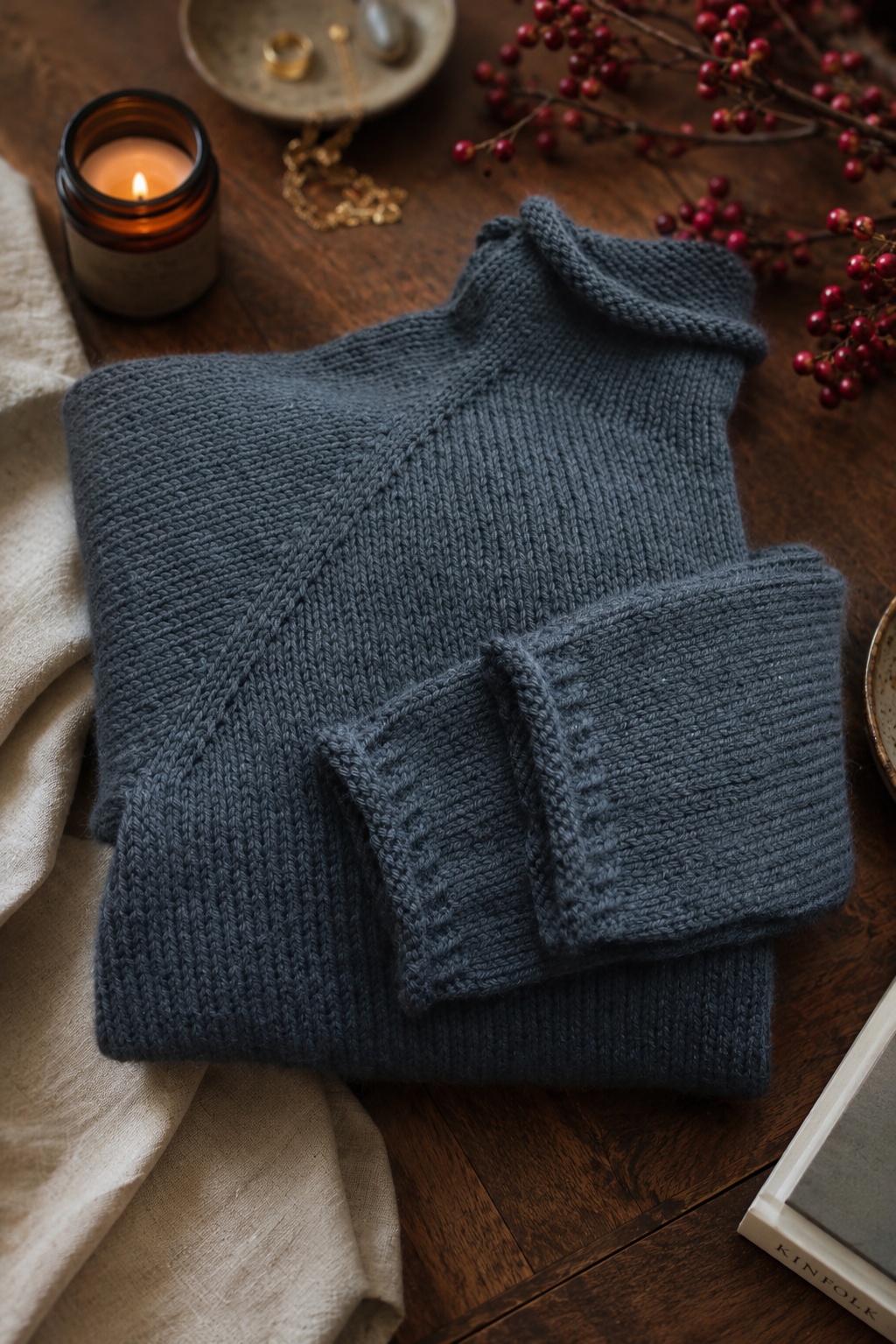 raglan sweater knitting pattern rolled neck Echo