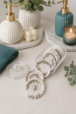 crochet makeup remover rounds easy crochet bathroom spa decor Universal