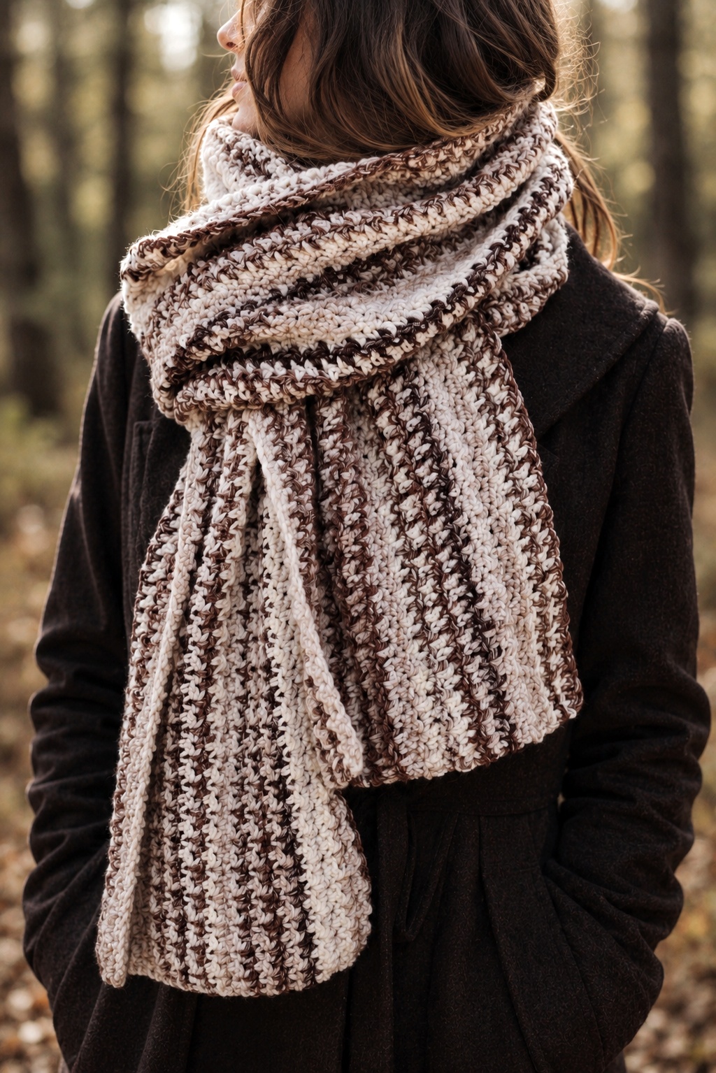 crochet houndstooth scarf crochet pattern easy crochet fall oversize chunky scarf meadow scarf crochet pattern