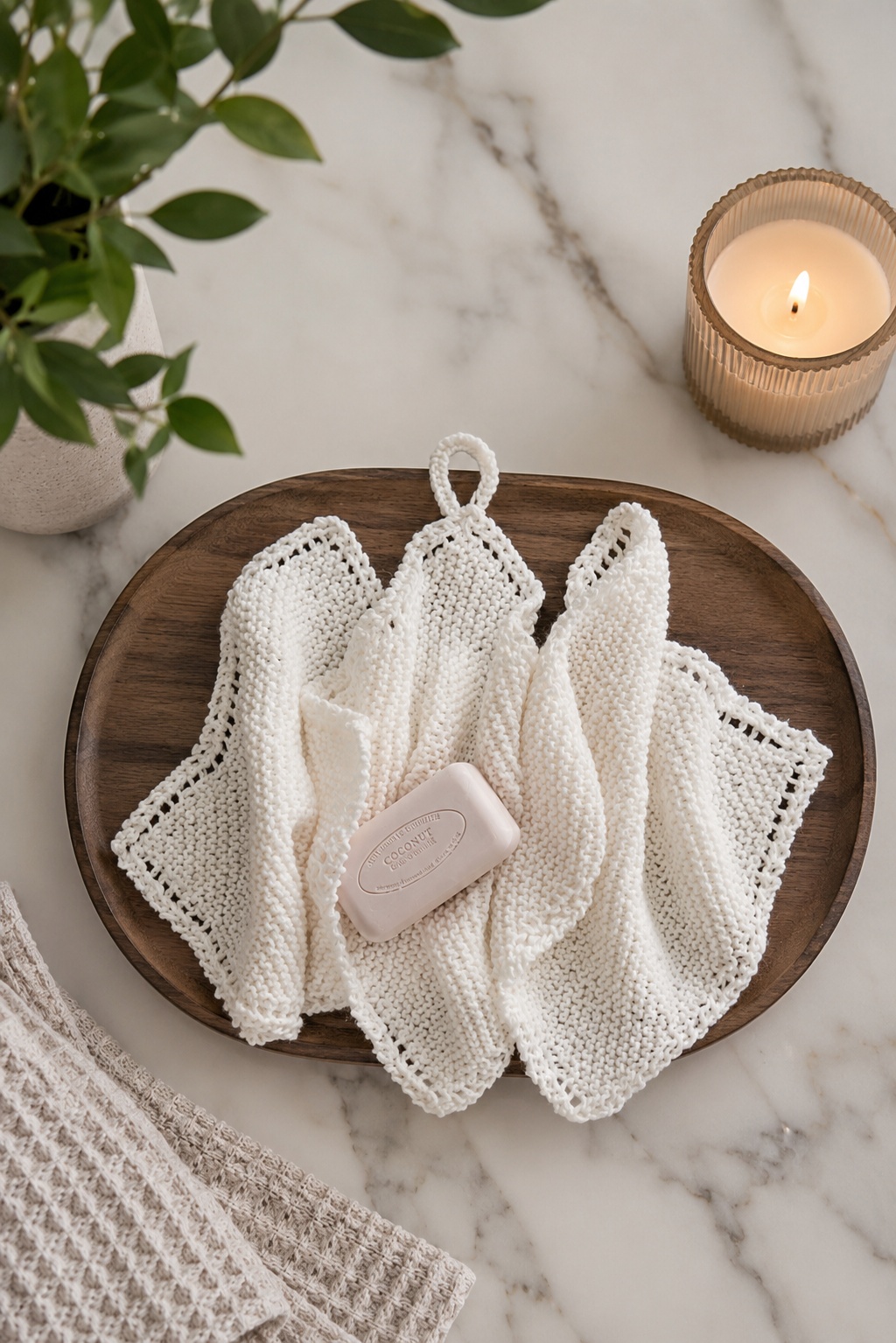 knit wash cloths easy knitting pattern bathroom towel Country Wash Cloths