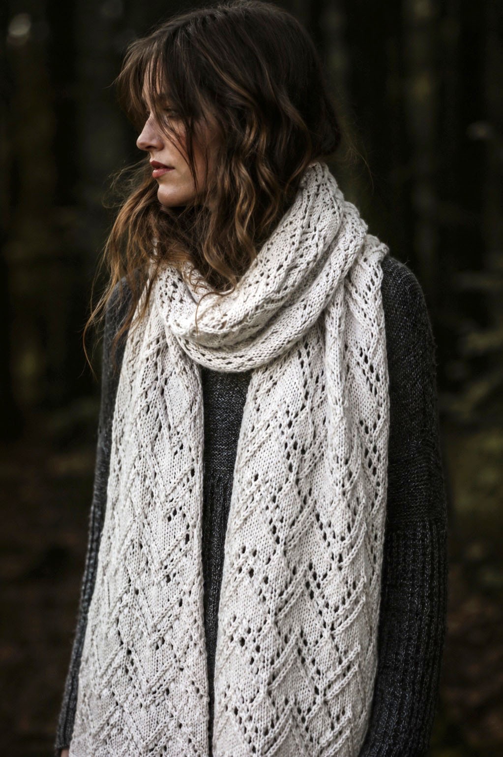lace scarf knitting pattern fall fashion knit scarf, easy women knit scarf pattern Glacier