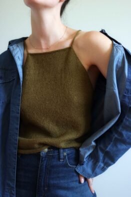 camisole knitting pattern, easy tank top knit pattern, Loft Camisole, summer knit stop pattern beginner knit cami