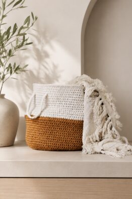 belly basket crochet pattern nursery toy storage basket decor