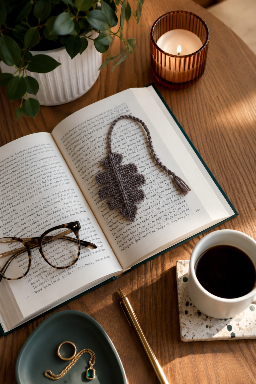 The Oak Bookmark Knitting Pattern