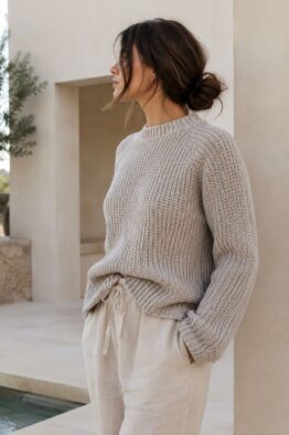 textured raglan sweater knitting pattern easy knit pullover Hawthorn Sweater Darling Jadore