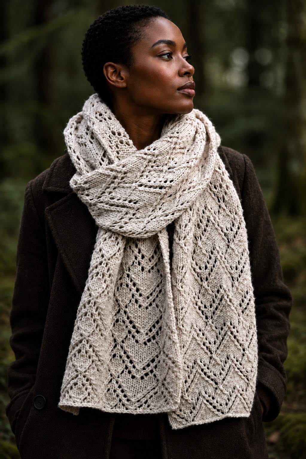 lace scarf knitting pattern fall fashion knit scarf, easy women knit scarf pattern Glacier