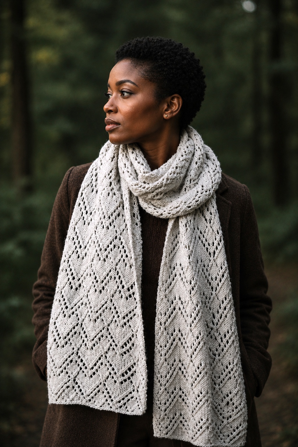 lace scarf knitting pattern fall fashion knit scarf, easy women knit scarf pattern Glacier