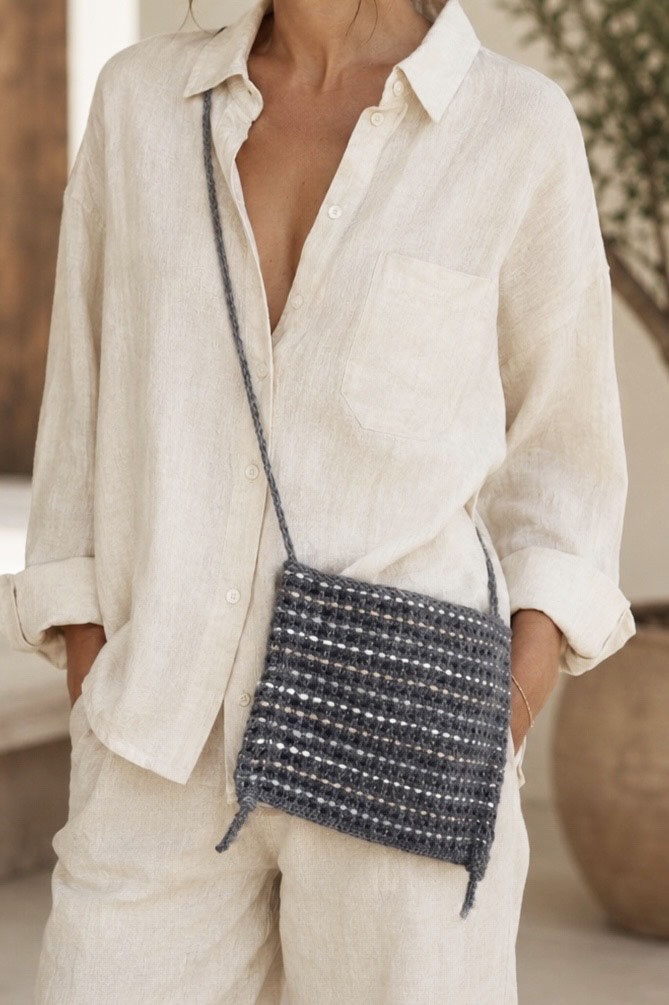 Mira Bag Small Crossbody Purse Knitting Pattern Easy Knit Tote Bag Messenger Bag - Darling Jadore
